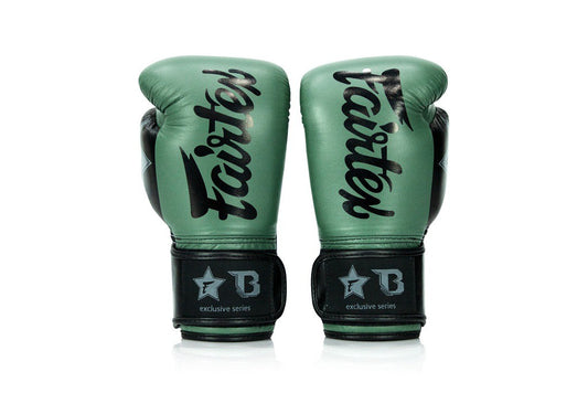 Gants de boxe Fairtex x Booster BG V2 – Vert / Noir