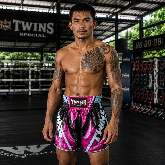 Short Muay Thaï Twins TTBL – Candy Pink