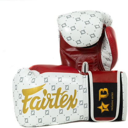 Fairtex x Booster BG Boxing Gloves – Star White/Wine Red