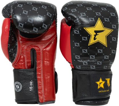 Fairtex x Booster BG Boxing Gloves – Star Black/Wine Red