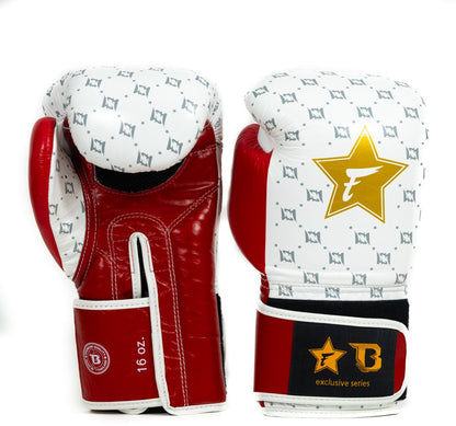 Fairtex x Booster BG Boxing Gloves – Star White/Wine Red