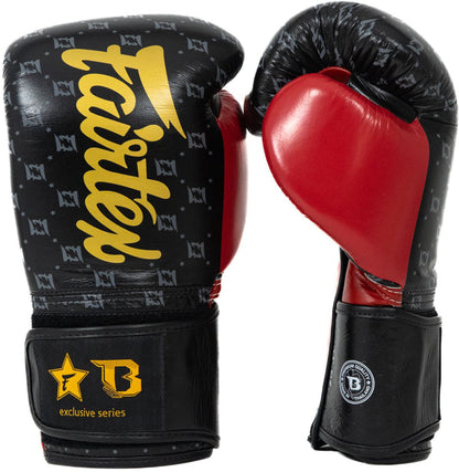 Fairtex x Booster BG Boxing Gloves – Star Black/Wine Red