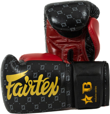 Fairtex x Booster BG Boxing Gloves – Star Black/Wine Red