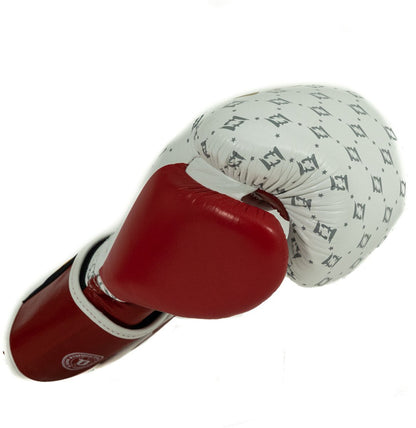 Fairtex x Booster BG Boxing Gloves – Star White/Wine Red